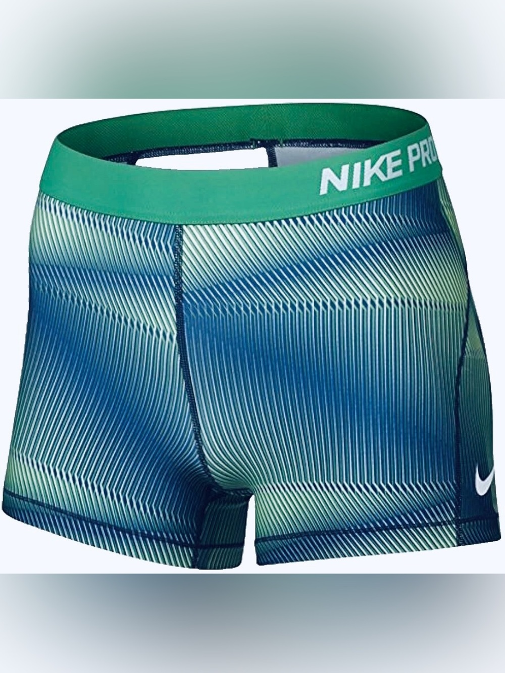 Nike Pro Blue and Green Gradient 3” Shorts